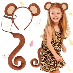 PRICES MAY VARY. Our Monkey Costume Kids will bring dreamy and beautiful embellishment to your party. Our Monkey Ears Elephant Headband will bring unparalleled joy and the most beautiful moments to your family and friends. gift to the most cherished little one, feel the most unforgettable birthday and enjoy this moving moment together. What you will receive: 1 x Monkey Headband, 1x Tail Our Monkey Costume Kids will bring dreamy and beautiful embellishment to your party. Diy Monkey Costume Women, Monkey Family Costume, Monkey Costume Kids, Monkey Headband, Elephant Headband, Zebra Costume, Monkey Costume, Giraffe Costume, Leopard Costume