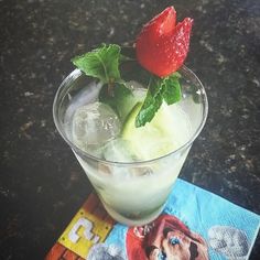 a close up of a drink on a table