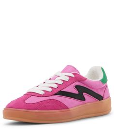 PRICES MAY VARY. Madden Girl Giia Sneaker Fabric upper and lining. Lace-up closure. Pull tab for easy wear. Platform heel sneakers. Girly Sneakers, Girls Vibes, Heel Sneakers, Colorful Sneakers, Shoes Pink, Fun Color, Pink Sneakers, Platform Heel, Shorts Jeans