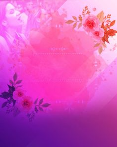 an abstract pink and purple background with flowers