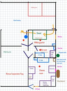 the floor plan for a house with different rooms and bathrooms, including an elevator in the center