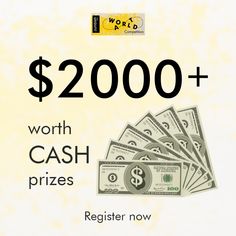 $ 1, 000 + worth cash prizes register now