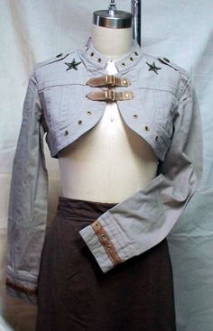 Airship Captain, Steampunk Jacket, Denim Short, Steampunk Fashion, Cropped Jacket, Clothing Co, Looks Style