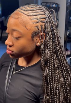 Fulani Braids No Edges, Trible Braids Quick Weave, Fulani Braids With Sew In Straight Hair, Braided Hairstyles For Natural Hair, Latest Braided Hairstyles, Hairstyles For Natural Hair, Sleek Ponytail Hairstyles, Black Ponytail Hairstyles