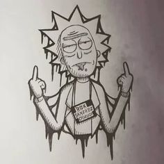 a drawing of a cartoon character holding two thumbs up in front of his face and the other hand