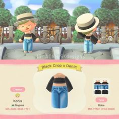 an animal crossing game with clothes and hats