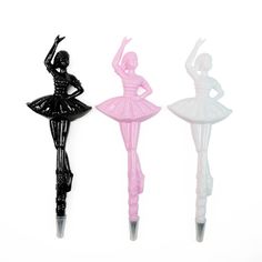 three different types of pens with ballerinas on them