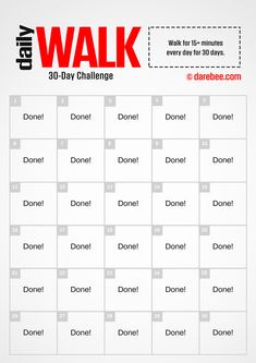 a printable poster with the words, walk and 30 - day challenge on it