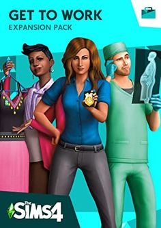 the sims 4 get to work companion pack is shown in front of a blue background