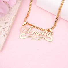 Material: Copper,Sterling Silver Color: Gold Chain Length: 14",16",18",20",22" Process: Gold Plated Recipient: Women, Mom, Wife, Girl Friend, Children Necklace Type: Name Necklace Brand: Silviax Jewelry Item: 2023NE0206/2023NE0214 Gold Double Heart Name Necklace, Custom Name Rose Gold Heart Pendant Necklace, Engraved Metal Name Necklace For Personalized Gift, Custom Name Heart Pendant Necklace For Personalized Gift, Gold Heart Nameplate Necklace, Heart-shaped Name Necklace As Personalized Gift, Gold Nameplate Heart Necklace, Metal Name Necklace For Anniversary, Personalized Gold Name Necklace With Double Heart