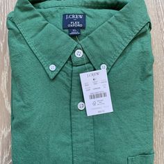 This Nice Shirt From J. Crew Factory Features A Button-Down Front, Collar, Slim Fit, And Chest Pocket. New With Tags Size Xl Msrp $59.50 Green Collared Shirt With Button Closure, Relaxed Fit Green Shirt With Button Closure, Green Relaxed Fit Shirt With Button Closure, Green Tops With Button Closure And Casual Collar, Green Cotton Top With Spread Collar, Cotton Crew Neck Shirt With Button Closure, Green Shirt With Button Closure And Spread Collar, Green Shirt With Casual Collar And Buttons, Green Cotton Button-up Tops