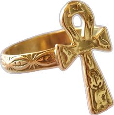 Elegant Ankh Yellow Gold Jewelry, Luxury Gold Ankh Jewelry, Hallmarked Yellow Gold Ankh Jewelry, Elegant Ankh-shaped Gold Jewelry, Cheap Ankh-shaped Spiritual Jewelry, Eye Band, Ankh Cross, Life Ring, Mystical Jewelry