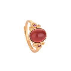 This beautiful Natural red agate gemstone ring is crafted with precision and care. The agate stone is widely known for its healing properties and is valued for its strength and stability. Let yourself be inspired by the beauty and serenity of this amazing gemstone that will surely bring good luck and fortune into your life.

Natural agate stone
Gold plated copper
Gem diameter: 12mm
Adjustable ring sizes - one size fits all
Hypoallergenic, lead and nickel free

If you don't like your purchase, le Elegant Opal Ring For Healing With Natural Stones, Red Chalcedony Jewelry With Natural Stones, Garnet Ruby Ring Gift, Elegant Birthstone Rings For Healing, Elegant Birthstone Ring With Natural Stones, Carnelian Gemstones As Gifts, Agate Crystal Ring As Gift, Agate Open Ring Gift, Agate Open Ring For Gift