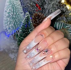 Christmas Nail Designs Acrylic, Her Nails, Exotic Nails, Long Acrylic Nails Coffin, Christmas Nails Acrylic, Xmas Nails, Luxury Nails, Fire Nails, Coffin Nails Designs