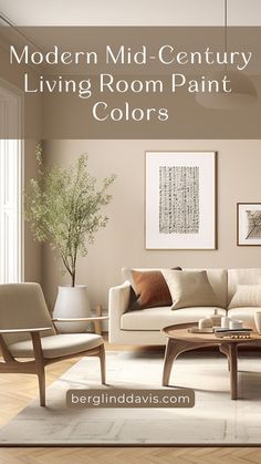 modern mid century living room paint colors