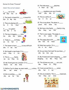 worksheet for children to learn english with pictures and words on the front page