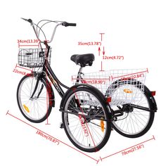 an image of a bicycle with measurements