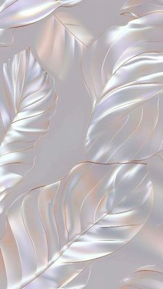 an abstract image of white leaves on a light gray background with gold highlights and metallic foil