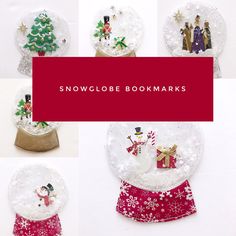 snow globe bookmarks are displayed in different styles