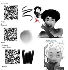 an animation character is shown with qr code