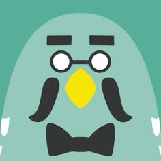 a bird with glasses and a bow tie