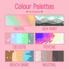 the color palettes are all different colors and shapes, but there is no image to describe