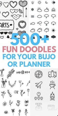 500 + cutest ever doodles for your bujo or planner