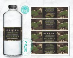 Sleek sellouts! 🤓. Order Army Water Bottle Label, Army beverage label, Army Camo Party Decor | Editable Instant Download | Edit Online NOW Corjl | INSTANT ACCESS at $4.89 Army Water Bottle, Camo Birthday Party, Beverage Label, Camouflage Party, Army Decor, Camo Party, Camo Birthday, Army's Birthday, Army Party