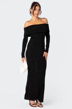 Maxi dress Long sleeves Fold over neckline Polyester, Spandex Model wears size S Model height is 5'7 Item care: Wash with similar color Maxi Dress Long, Dress Long Sleeves, Swimwear Dress, Long Sleeve Maxi Dress, Fold Over, Black Maxi Dress, Long Maxi Dress, Dress Long, S Models