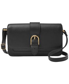 Fossil Small Zoey Leather Crossbody Bag - Macy's Fossil Bags Women, Fossil Crossbody Bags, Grey Crossbody Bag, Black Crossbody Bag, Teal Leather, Best Purses, Exterior Details, Fossil Handbags, Black Leather Crossbody Bag