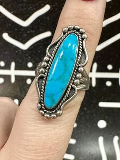 Sterling silver & turquoise ring | size 7 Untreated Sterling Silver Turquoise Ring, Sterling Silver Turquoise Ring Collectible, Sterling Silver Turquoise Ring For Collectors, Collectible Sterling Silver Turquoise Ring, Silver Turquoise Ring, Sterling Silver Rings Turquoise, Spring Hill, May 20, Silver Turquoise