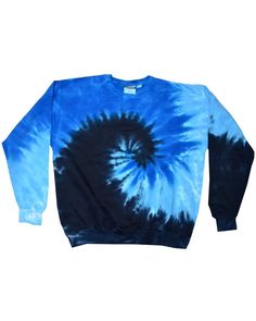 Youth Long-Sleeve Tee - BLUE OCEAN - L | Tie-Dye Youth Long-Sleeve Top in Blue Ocean Size Large College Tailgate Outfit, Tailgate Clothes, 70s Fashion Outfits, Tie Dye Clothing, Blue Cotton Candy, Tailgate Outfit, 70s Women, Dye Sweatshirt, Neon Rainbow