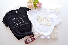 Mr And Mrs Shirt, Mr And Mrs, Just Married Shirt, Honeymoon Shirt, Wife And Hubs Shirts