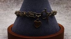 Chainmail Bracelet with Hearts and Heart Charm. Handmade Metal Heart Charm Bracelet, Heart-shaped Metal Chain Bracelet Gift, Handmade Heart-shaped Charm Bracelet, Chainmail Bracelet, Hippie Bracelets, Chain Mail, Chain Link Bracelet, Chain Styles, Link Bracelets