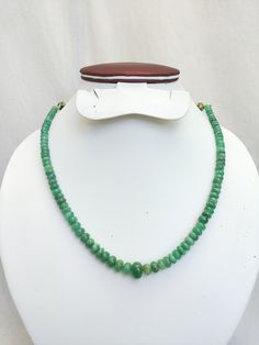 ~ Natural Zambia Emerald Beads ~ Polished rondelle Beads ~ Handmade Indian Necklace ~ Adjustable Length ~ A+ Grade Emerald Emerald Necklace With Round Beads As Gift, Emerald Necklace With Round Gemstone Beads, Gift Emerald Necklace With Round Beads, Necklace For Her, Indian Necklace, Emerald Bead, May Birthstone, Emerald Necklace, Beads Handmade