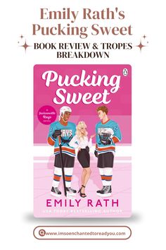 Colorful Pinterest graphic for Pucking Sweet by Emily Rath, teasing a fun and spicy sports romance review perfect for hockey fans. Hockey Romance, Book Review, Bestselling Author, Love It, Hockey, Romance, Social Media, Reading, Books