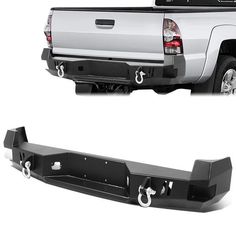 the tailgates and bumper guards on a white pickup truck are designed to look like metal