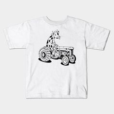 A black and white cartoon illustration of a funny cow driving a tractor. A great design for people who love cows or farm life, the cute cow is poking out it's long tongue. -- Choose from our vast selection of kids T-Shirts to match anything from your child's favorite design to unique, funny designs to make the perfect custom graphic children's T-Shirt. Put what they love on Toddler T-Shirts (Ages 1-3) or Youth T-Shirt sizes. Customize to the color they love! For boys and girls. White Cartoon, Funny Cow, Black And White Cartoon, Cows Funny, Cute Cow, Cute Cows, Cartoon Illustration, Farm Life, Funny Design