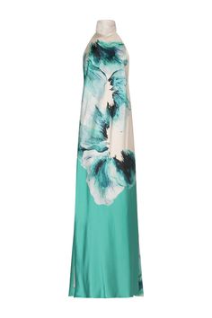 Batik Patterns, Flowers Fashion, Halter Gown, Abstract Waves, Aqua Dress, Silk Gown, Halter Maxi, Floor Length Gown, Halter Maxi Dresses