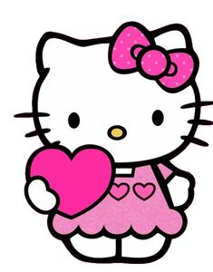 hello kitty holding a heart in her hand