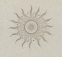 a drawing of a sun on the wall