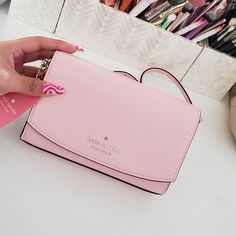 Brand New With Tags! Authentic Kate Spade Staci Small Flap Crossbody Style: Wlr00632 Color: Light Crepe (More Like A Baby Pink Color) Specifications: 4.9" H X 7.6" W X 2.1" D Crossbody Strap Drop: 22" Saffiano Leather Interior Center Card Slot Exterior Slip Pocket On Back Flap Closure With Magnetic Snap Smoke Free Home! Pink Kate Spade Purse, Light Pink Purse, Minnie Mouse Purse, Kate Spade Purse Pink, Kate Spade Staci, Pretty Purses, Cat Coin Purse, Baby Pink Color, Leather Laptop Case