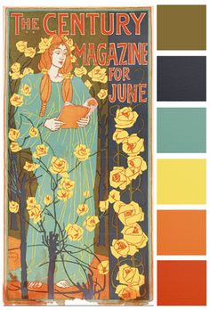 the century magazine for june cover is shown in orange and blue tones with yellow flowers