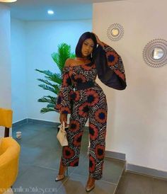 Ankara Wide Leg Jumpsuit Ankara Jumpsuits For Women Casual, Ankara Jumpsuits For Women, Ankara Jumpsuit Styles, African Jumpsuit, Ankara Jumpsuit, African Print Jumpsuit, Goddess Fashion, African Blouses, Stylish Jumpsuit