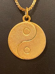 "Lovely Estate Gold Filled Yin Yang Pendant with Bird on Opposite Side Necklace on 18-1/2\" Gold Filled Chain, Pendant is 1\" in diameter.  Clasp of chain is marked 1/20 12K.  I cannot see a marking on the actual pendant.  One side of the pendant has the yin yang symbol and the other side has a bird of some type, not sure what kind.  Beautiful and elegant piece.  FREE Shipping inside US only.  Message me with questions.  Thanks for looking." Yin Yang Symbol, Crystal River, Ying Yang, Chain Pendant, Gold Filled Chain, Yin Yang, Silver Pendant, Jewelry Necklace Pendant, Gold Filled