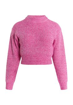 Ausschnitt: Stehkragen; Muster: Melange; Passform: Normale Passform; Ärmellänge: Langarm; Länge: Kurzer Schnitt Knitwear Cardigan, Knitted Jumper, Knit Cardigan, Jumper, Knitwear, Clothes For Women, Pink, Clothes