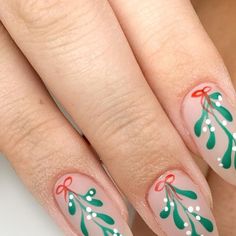 cam otteson | ut nail artist 🏔 on Instagram: "Christmas wishes and mistletoe kisses 🥰🤍 Inspo from @thebeautyspotstreetly • • • #nailart #utahnails #localartist #localbusiness #nailsonfleek #naileditbycam #micropaintingnailart #nailinspo #nailsdesign #nailartist #micropaintingnailart #micropainting #tinynailart #Handpainted #Handpaintednailart #Freehand #Freehandnailart #ArtofInstagram #Art #tinyart #utah #nails #christmasnails #christmasnailart #hollynails #christmasart #luxapolish #christmasnails2021" Green Mistletoe Nails, Mistletoe Nail Art, French Tip Mistletoe Nails, Wreath Nails, Christmas Nails French Tip Mistletoe, Christmas Nails Mistletoe, Mistletoe Nails, Christmas Nail Mistletoe, Mistle Toe Nails