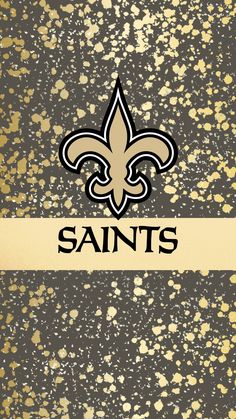 the new orleans saints logo is shown on an old background with gold flecks