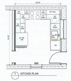 the floor plan for a small kitchen is shown