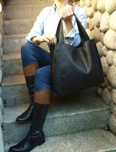 "Black Slouchy TOTE bag with a zipper, Leather purse, tote bags for women, Soft Leather Bag, Cognac Handbag for Women, Women leather bag, Black leather women's handbag made of high-quality grain leather. The stylish, elegant and unique model of the Slouchy TOTE bag makes the bag perfect for every day, as a gift for her or as a Christmas gift. The bag is very roomy. can easily fit books, magazines, IPAD, A4 files, books, cosmetic bag. The bag is fastened with a zipper. The handbag is simple and v Black Handmade Hobo Bag, Handmade Black Hobo Bag, Everyday Black Handmade Hobo Bag, Handmade Leather Black Hobo Bag, Handmade Black Leather Hobo Bag, Handmade Leather Bags For Errands, Handmade Black Hobo Bag For Everyday, Everyday Handmade Black Bags, Slouchy Tote Bag